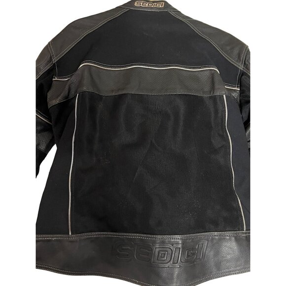 Sedici F16 Men's Black Leather & Mesh Motorcycle Jacket Size 42 US 52 EUR - Picture 2 of 16